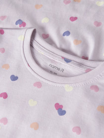 NAME IT Kjole Vigga Lavender Fog Hearts